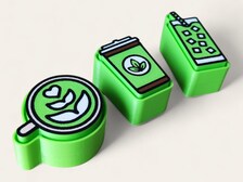 Matcha Fidget Clicker Keychain | 3D Printed Drink Toy | Sensory Pocket Accessory