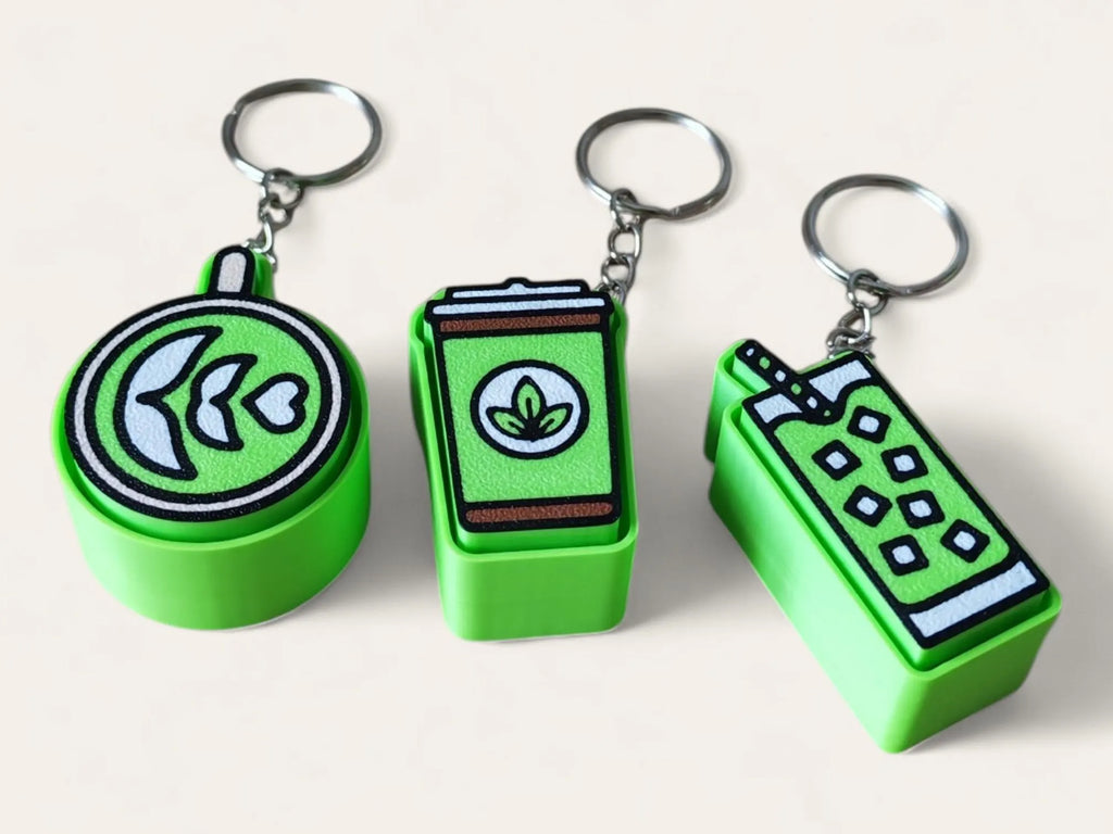 Matcha Fidget Clicker Keychain | 3D Printed Drink Toy | Sensory Pocket Accessory