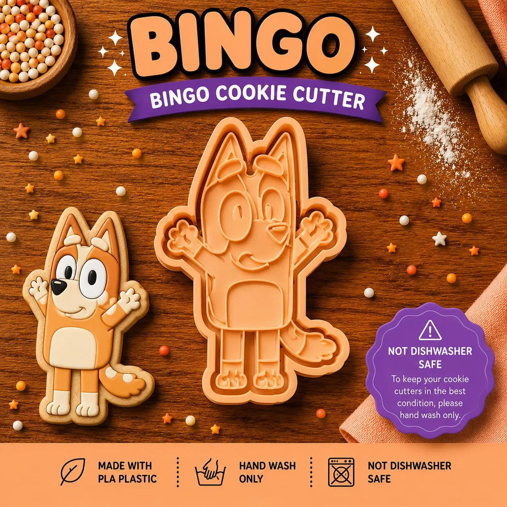 Bluey Cookie Cutter & Stamp Set with Handle