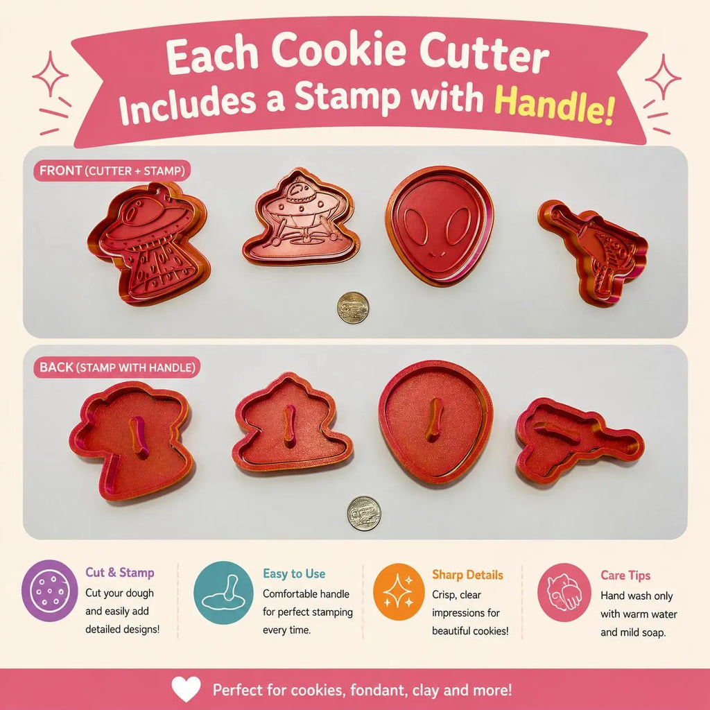 Bluey Cookie Cutter & Stamp Set with Handle